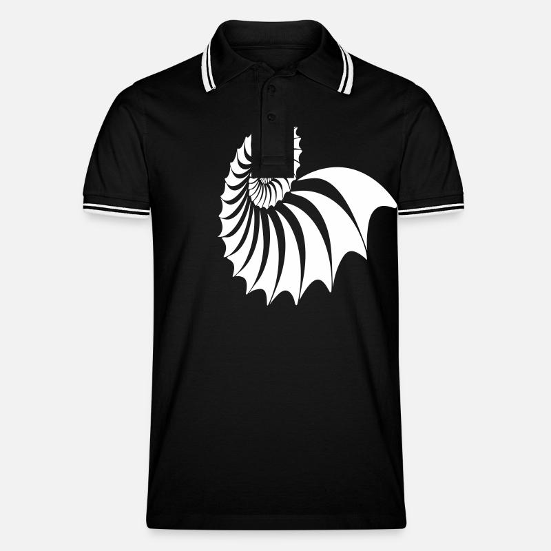 Nautilus Spirale - Männer Tipped Poloshirt - Schwarz/Weiß