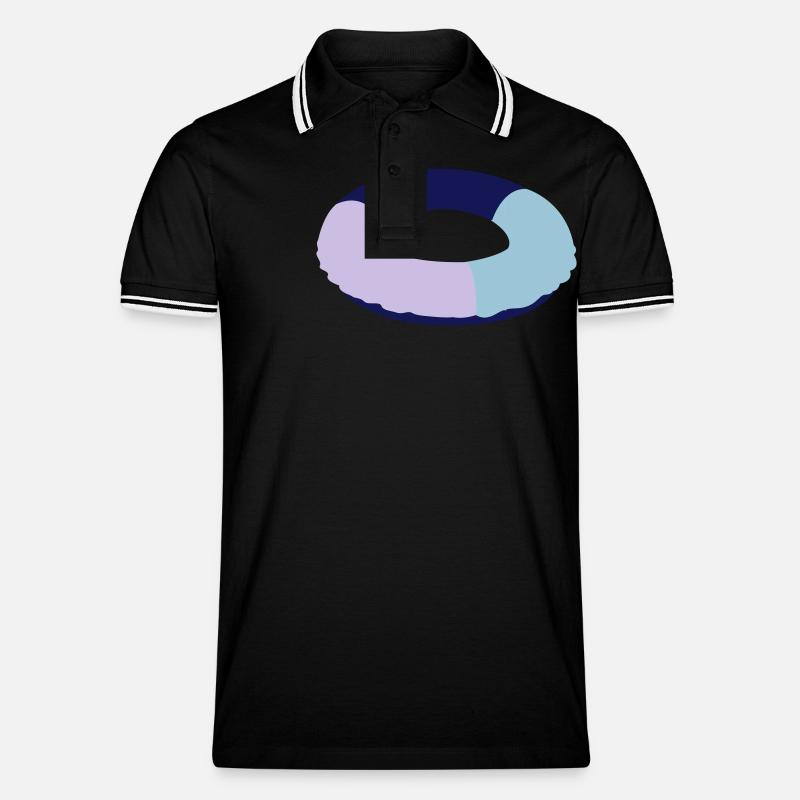 schwimmring - Männer Tipped Poloshirt - Schwarz/Weiß