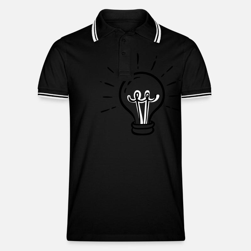Ich habe eine neue Idee! - Männer Tipped Poloshirt - Schwarz/Weiß