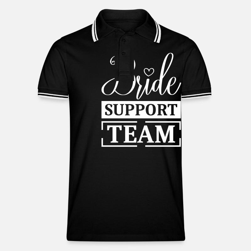 Braut Support Team - Männer Tipped Poloshirt - Schwarz/Weiß
