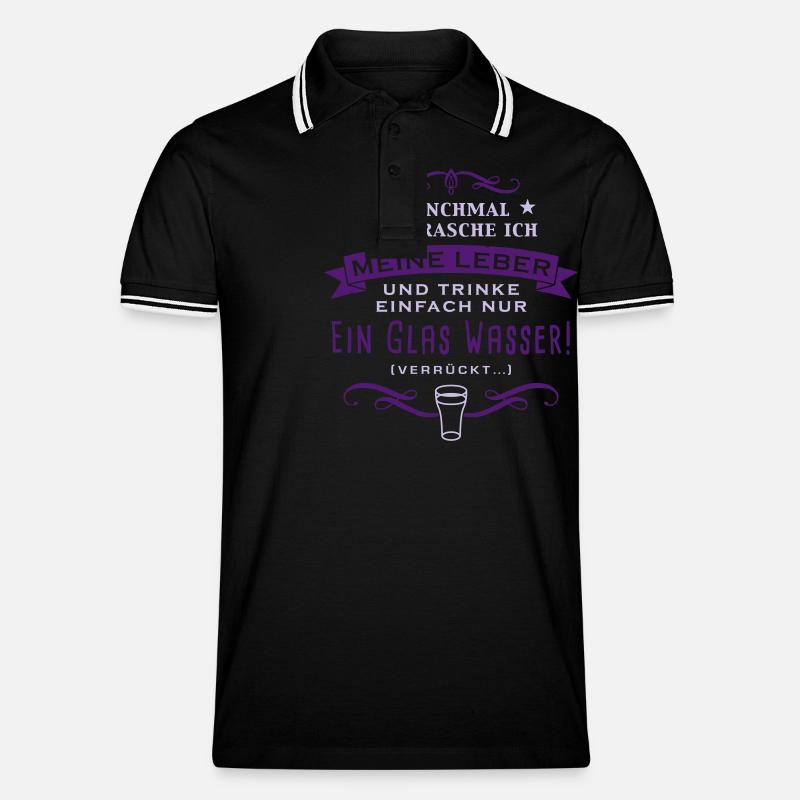 manchmal_uberrasche_ich_meine_leber_c_2c - Männer Tipped Poloshirt - Schwarz/Weiß