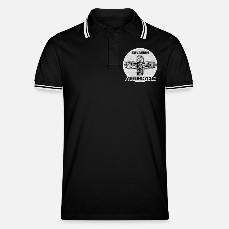 Bavarian Motorcycle Boxermotor - Männer Tipped Poloshirt - Schwarz/Weiß