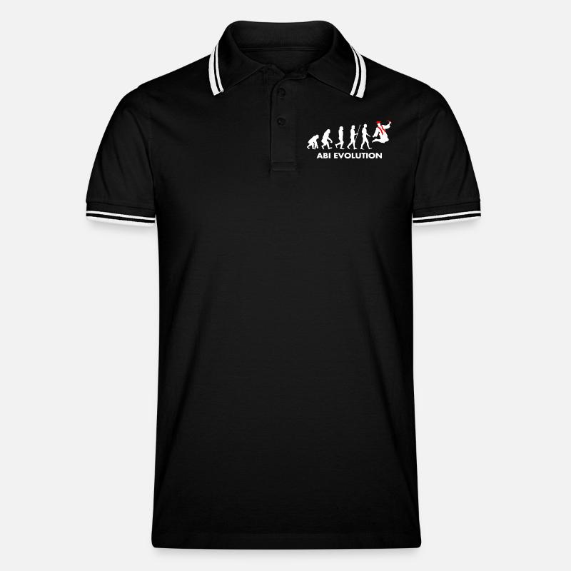 Abitur Abiturient Schulabschluss Evolution Abi - Männer Tipped Poloshirt - Schwarz/Weiß
