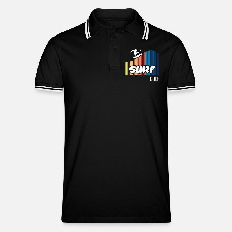 Code de surf (sombre) - Polo tipped Homme - noir/blanc
