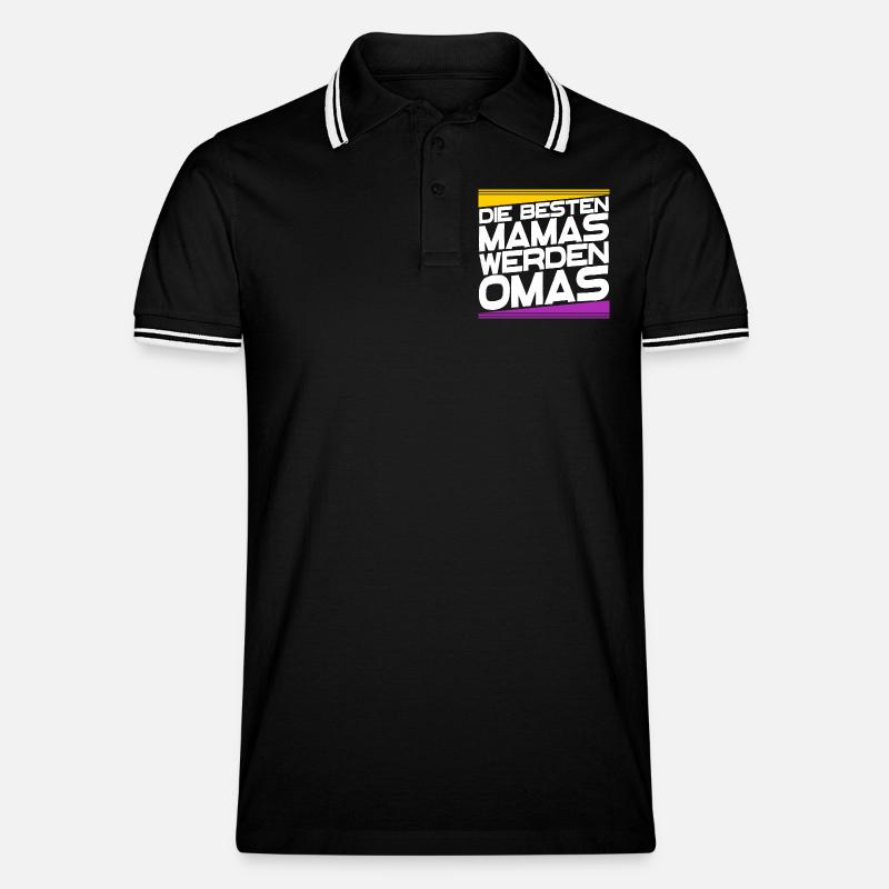 Großmutter Oma gratulation Statement Großmama - Männer Tipped Poloshirt - Schwarz/Weiß