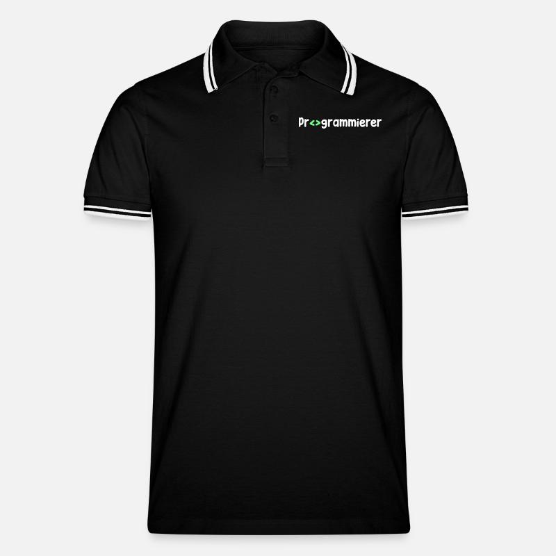 Programmer, Geek, Scripting, Code, Nerd - Men's Tipped Polo Shirt - black/white