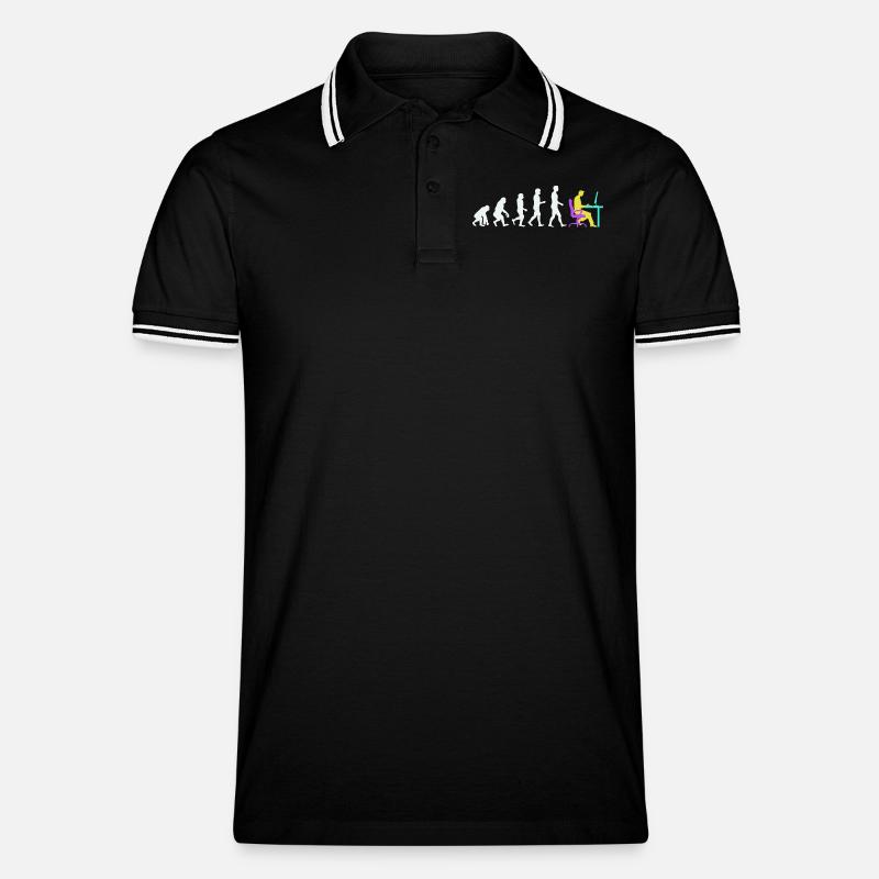 Développeur Evolution Computergeek Open Source - Polo tipped Homme - noir/blanc