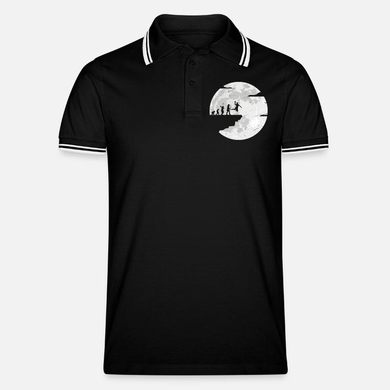 Feier der Mondevolution - Männer Tipped Poloshirt - Schwarz/Weiß