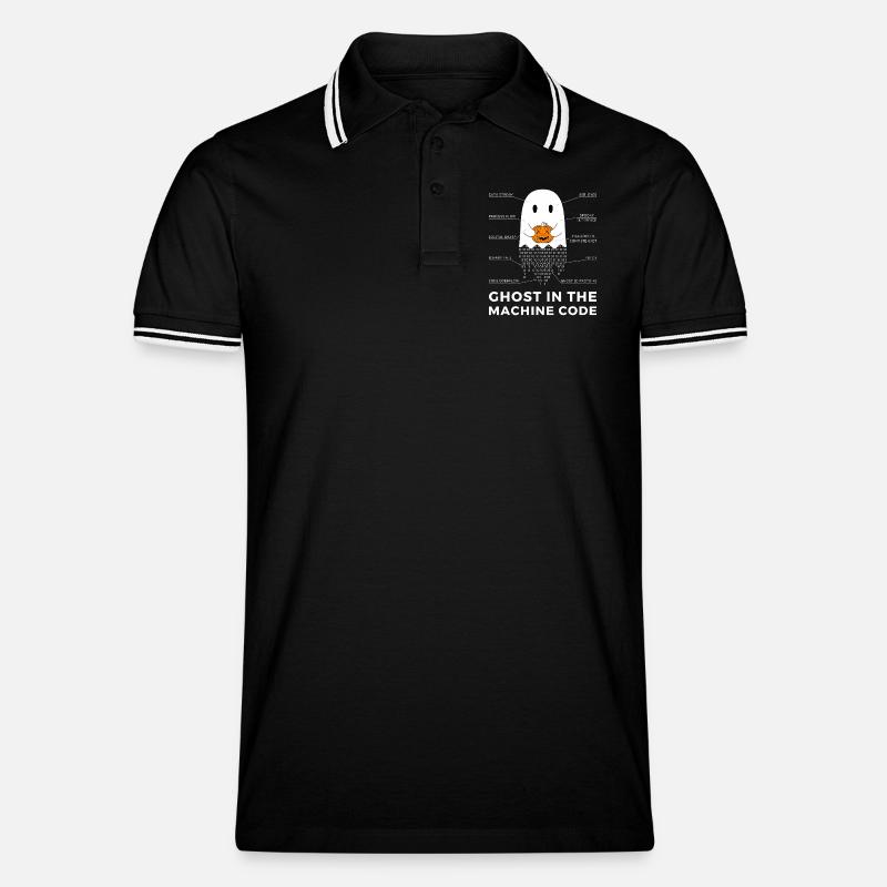 Lustiger Programmierer, Programmierer Halloween T-Shirt - Männer Tipped Poloshirt - Schwarz/Weiß