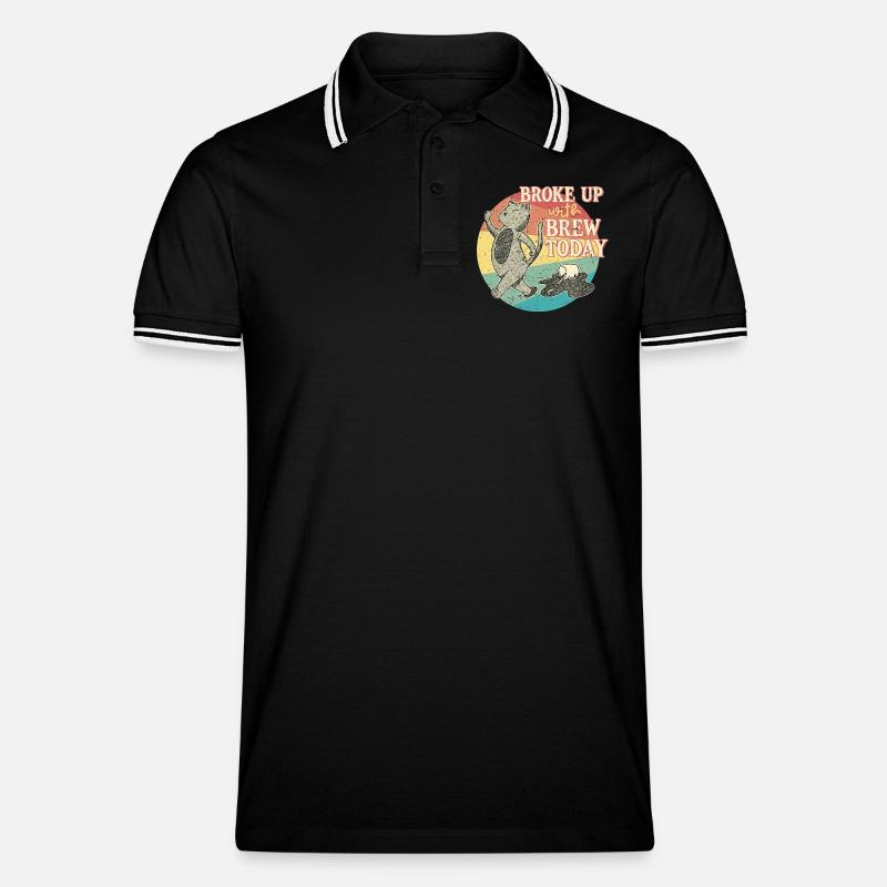 Kaffeeentzug Koffeinfrei Ex-Kaffeetrinker - Männer Tipped Poloshirt - Schwarz/Weiß