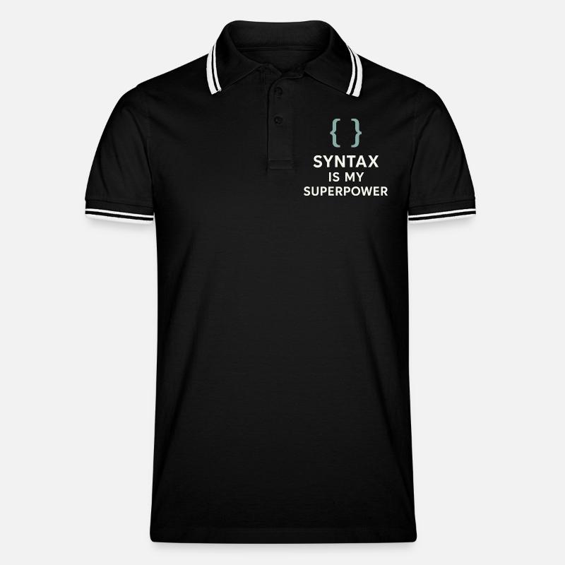 Grammatik Oxford Comma Language Rules - Männer Tipped Poloshirt - Schwarz/Weiß