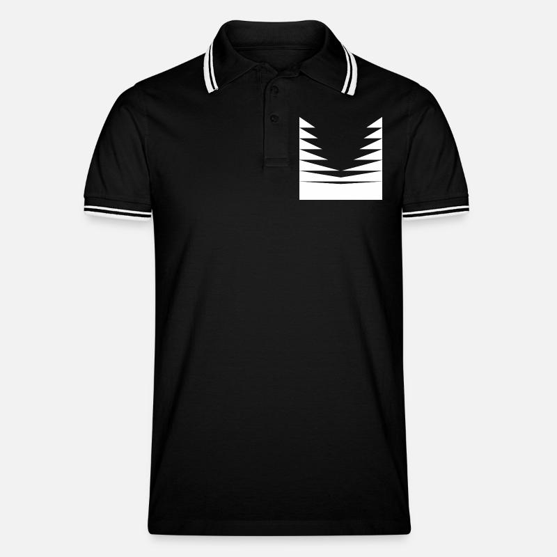 Triangles Pattern design - Men's Tipped Polo Shirt - black/white