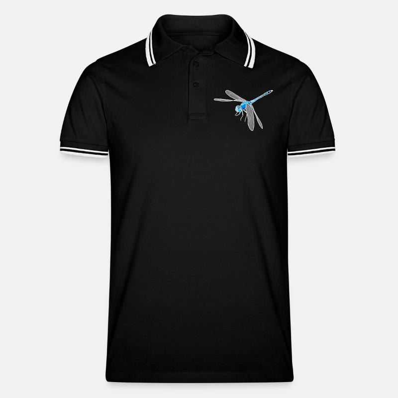 Libelle - Männer Tipped Poloshirt - Schwarz/Weiß