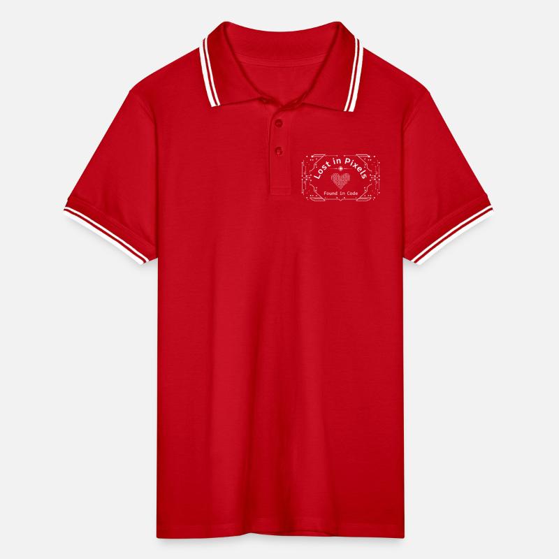 Lost in Pixels – Found in Code Men's Tipped Polo Shirt