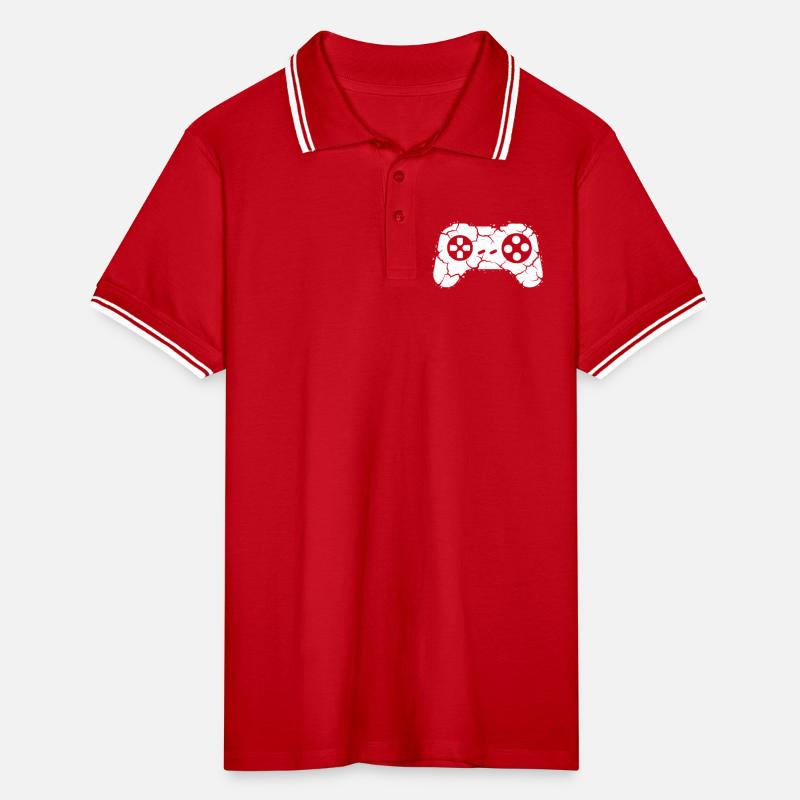 Controller Risse Rage Quit Männer Tipped Poloshirt