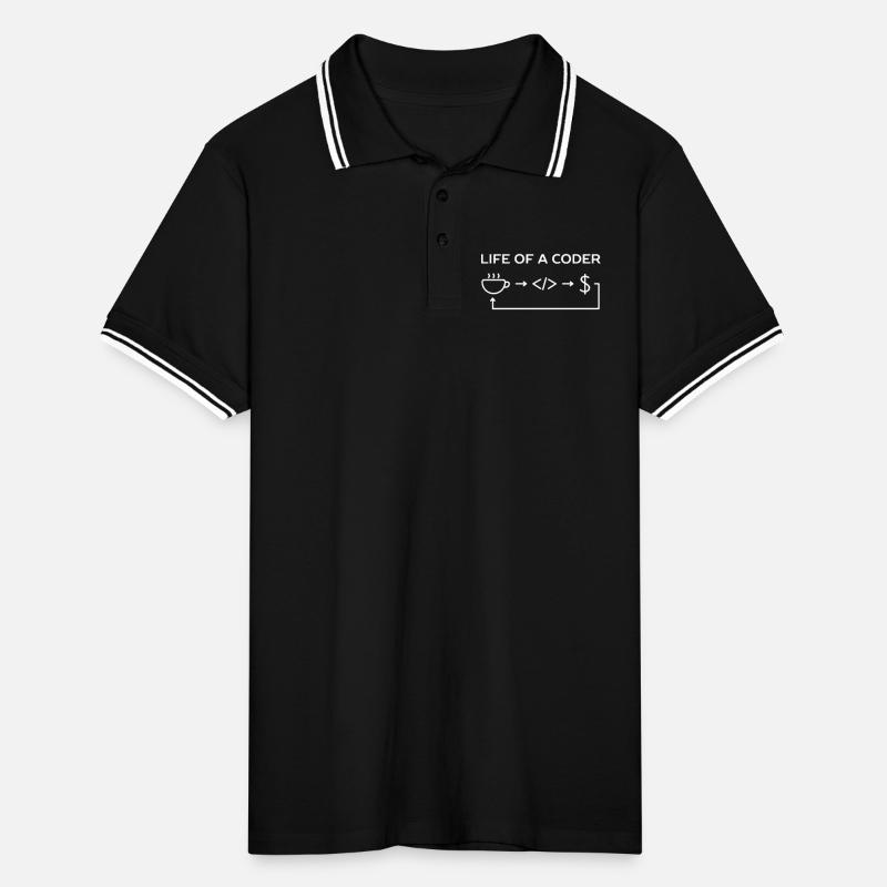 Programmierer-Leben eines Codier-Hemdes Männer Tipped Poloshirt