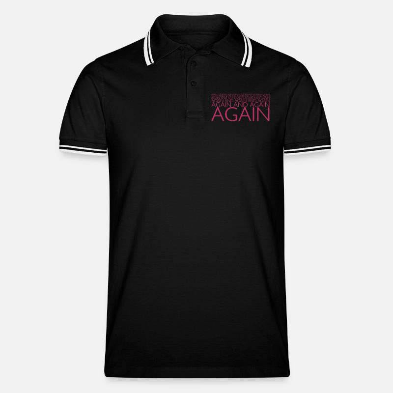 AGAIN AND AGAIN - Polo per uomo - nero/bianco