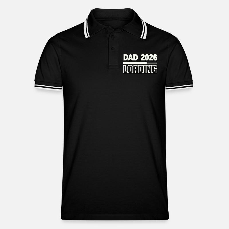 dad_2026_loading- - Männer Tipped Poloshirt - Schwarz/Weiß