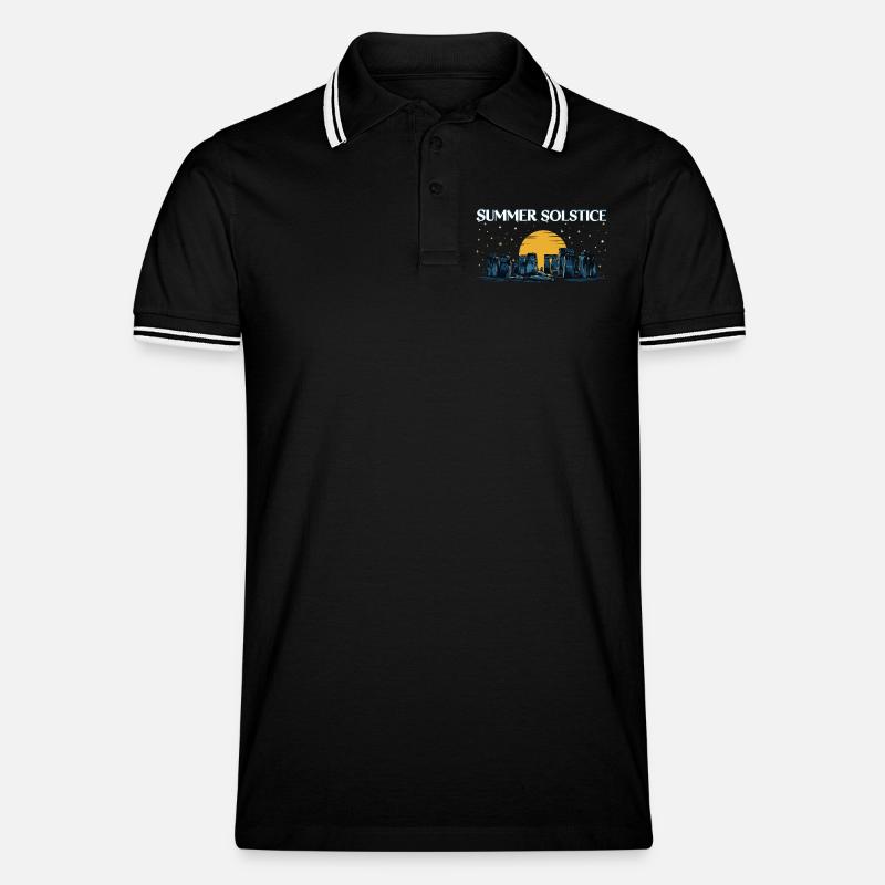 Litha Pagan Solstizio d'Estate Midsommar - Polo per uomo - nero/bianco