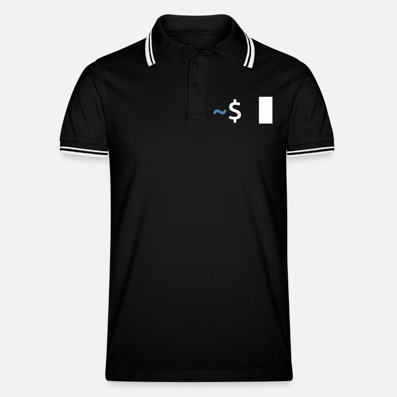 Linux Shell Command - Männer Tipped Poloshirt - Schwarz/Weiß