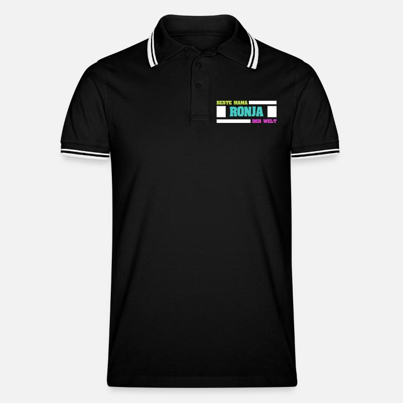Mutter Ronja - Männer Tipped Poloshirt - Schwarz/Weiß