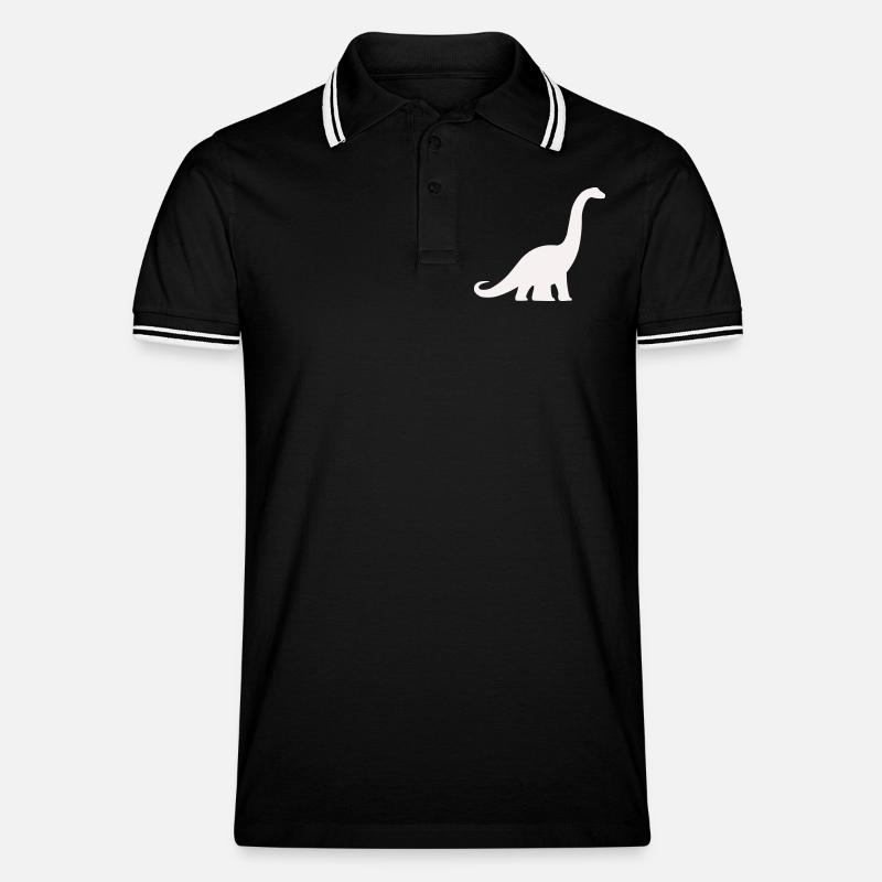 Silhouette di dinosauro a collo lungo - Polo per uomo - nero/bianco