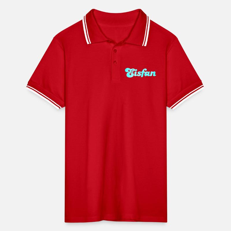 Eisfan cool Statement Eiscreme Eis Eiskrem Fan Männer Tipped Poloshirt