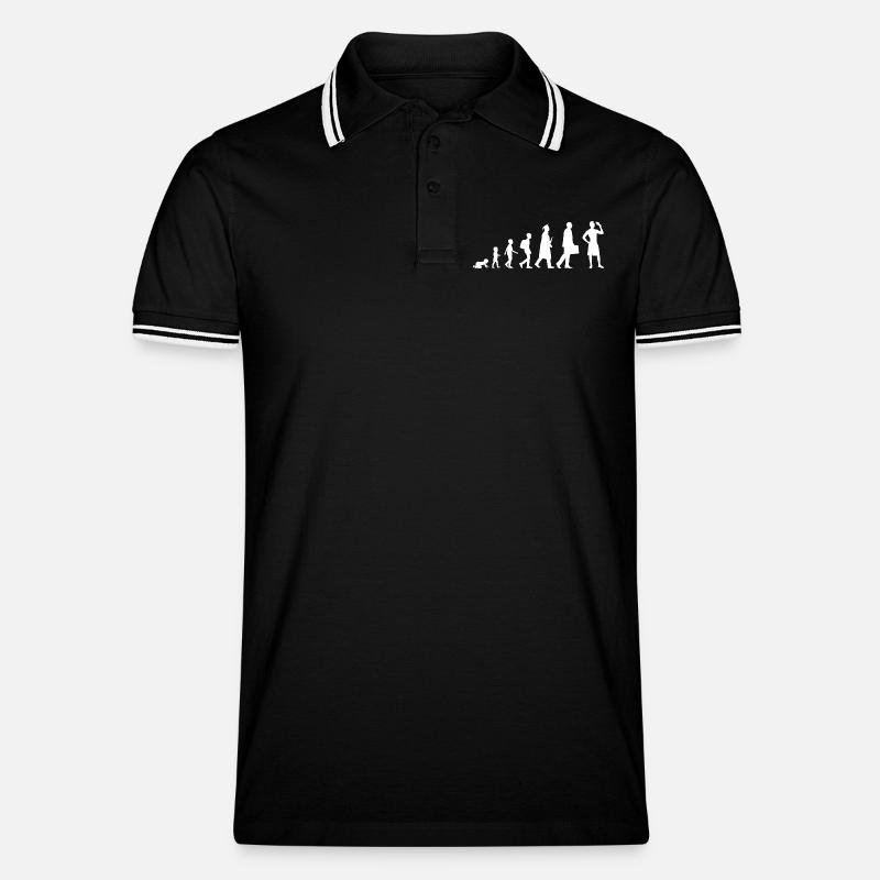 Eiscreme Evolution - Männer Tipped Poloshirt - Schwarz/Weiß