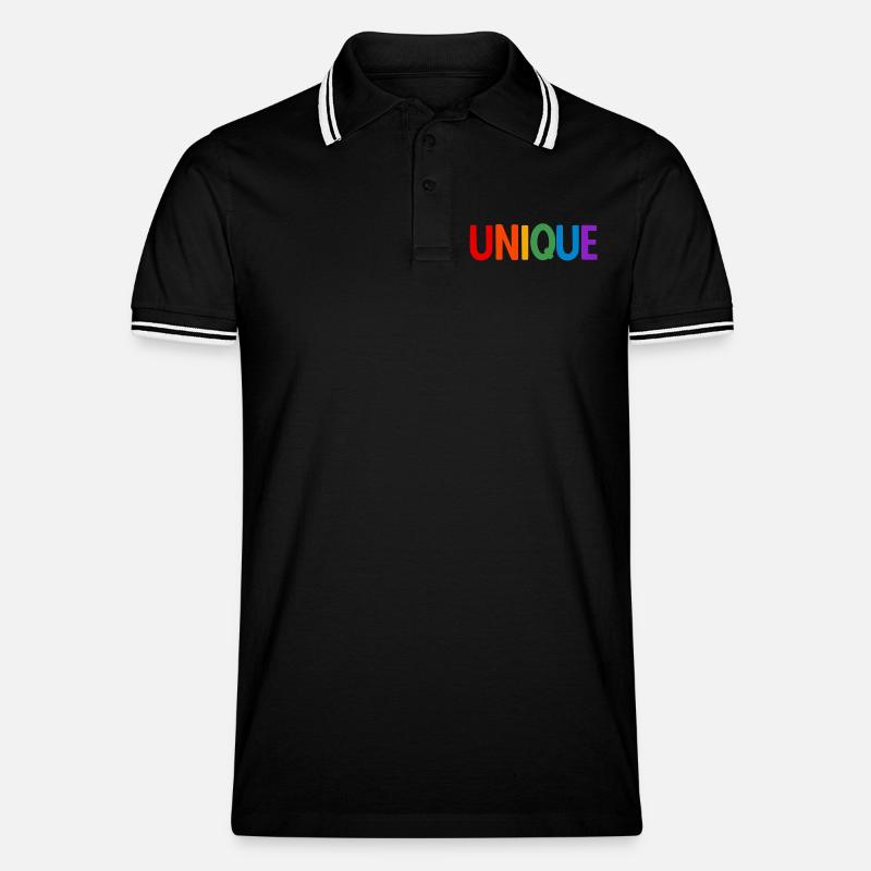 Lgbt. Einzigartig - Männer Tipped Poloshirt - Schwarz/Weiß