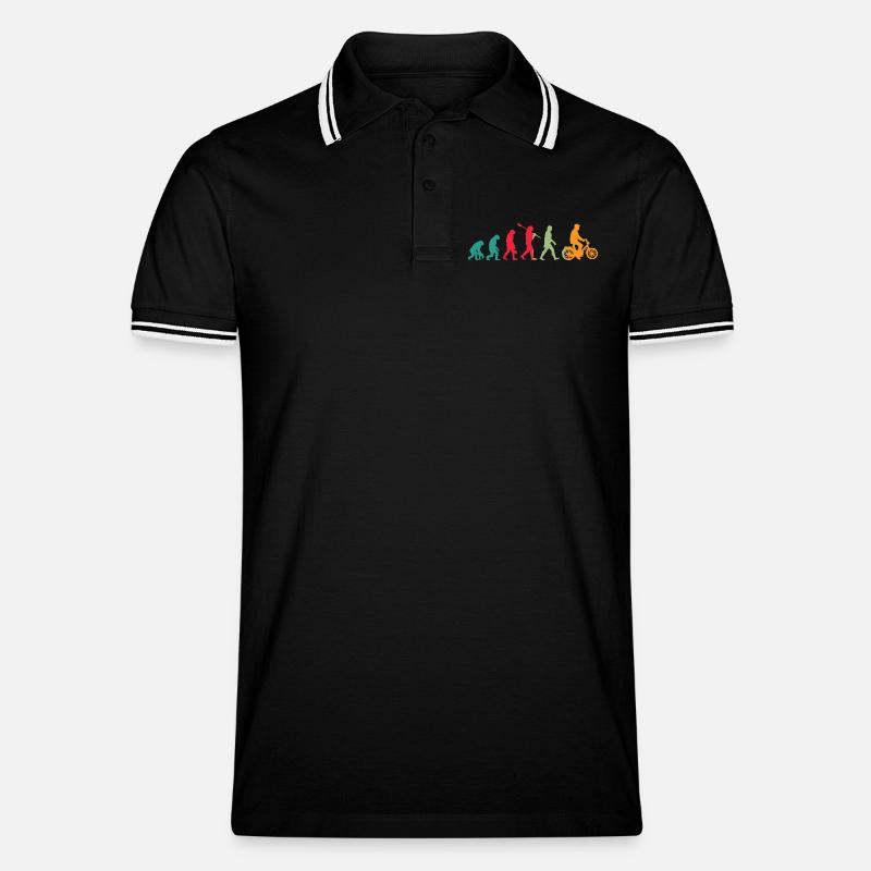 Mofa Evolution Moped - Männer Tipped Poloshirt - Schwarz/Weiß