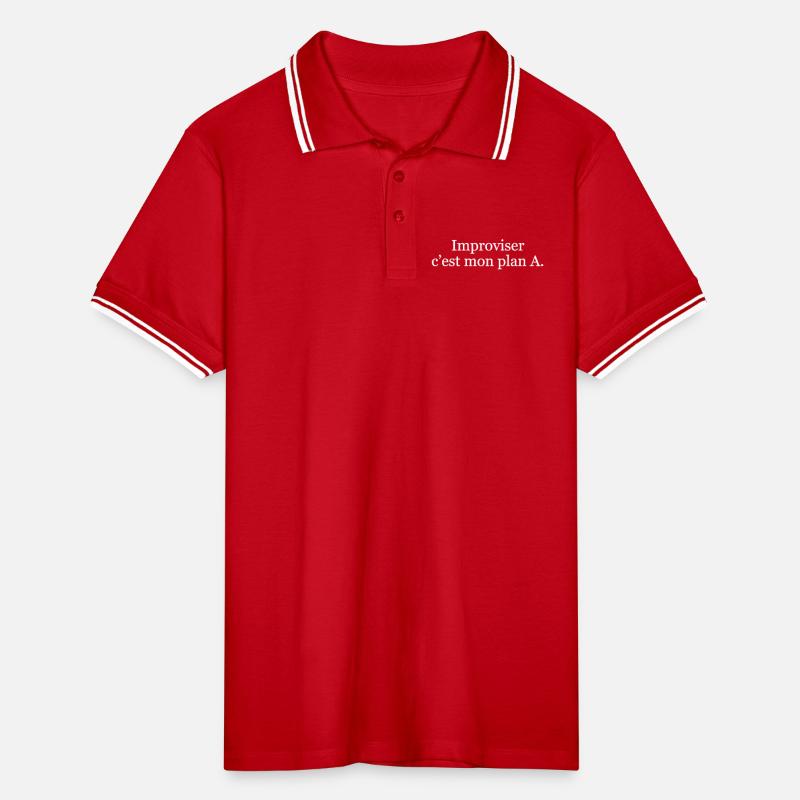 Improviser, c’est mon plan A Polo tipped Homme