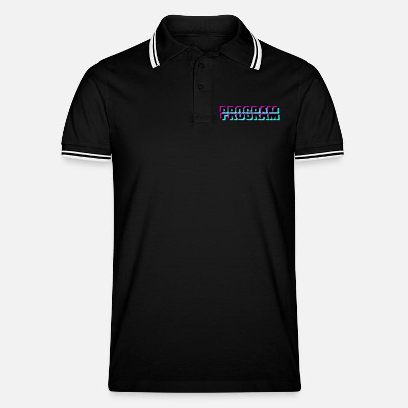 Computer program - Men's Tipped Polo Shirt - black/white