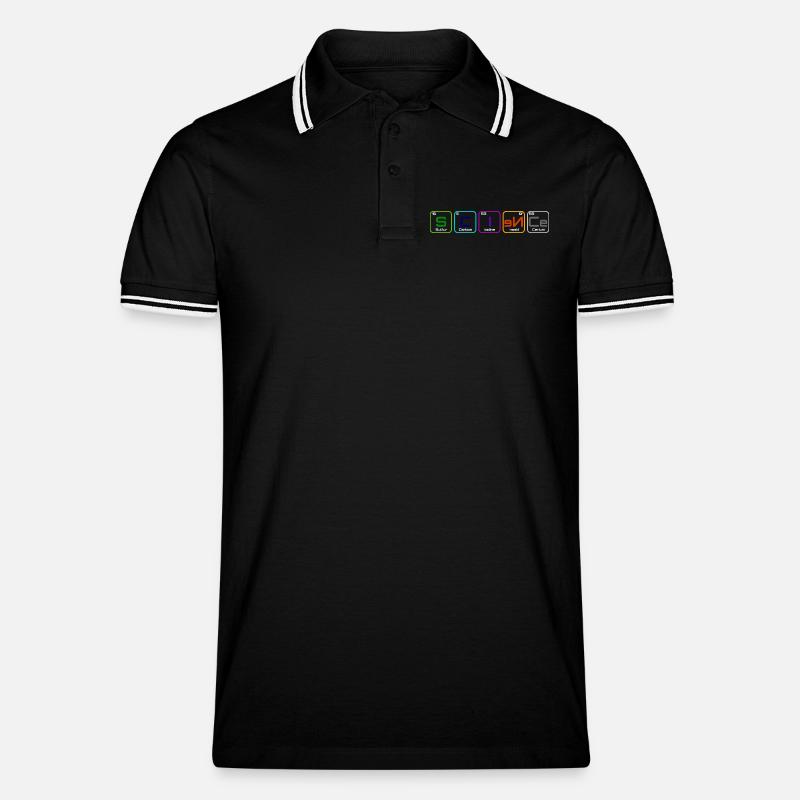 "Wissenschaft" mit den Elementen - Männer Tipped Poloshirt - Schwarz/Weiß