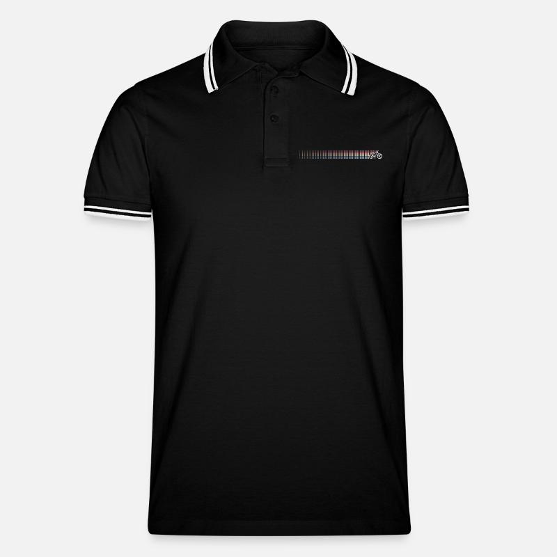 Gradient Barcode Sonnenuntergang - Männer Tipped Poloshirt - Schwarz/Weiß