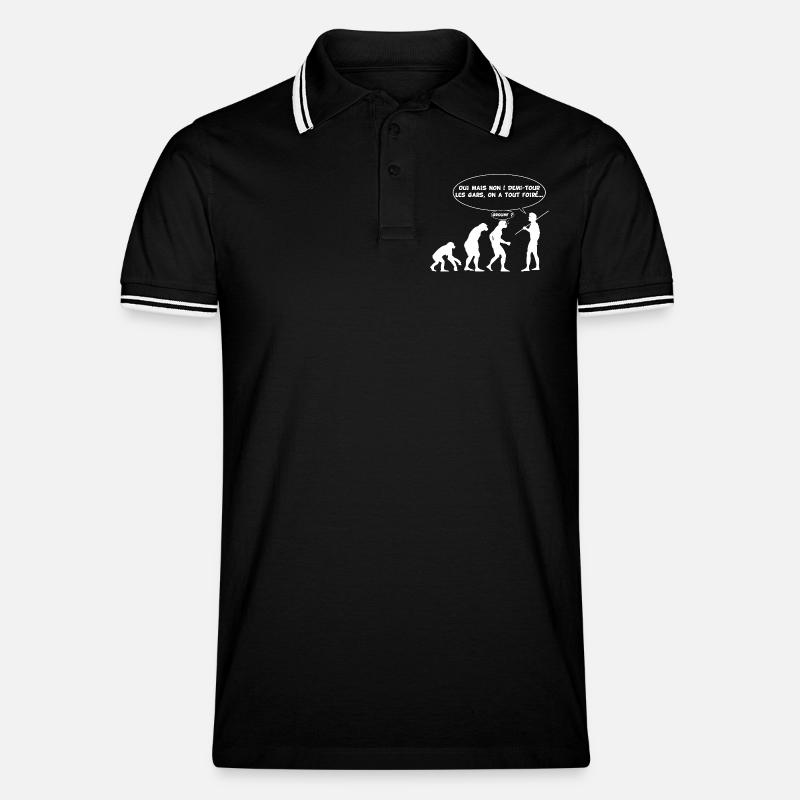 Evolution error (white) - Men's Tipped Polo Shirt - black/white