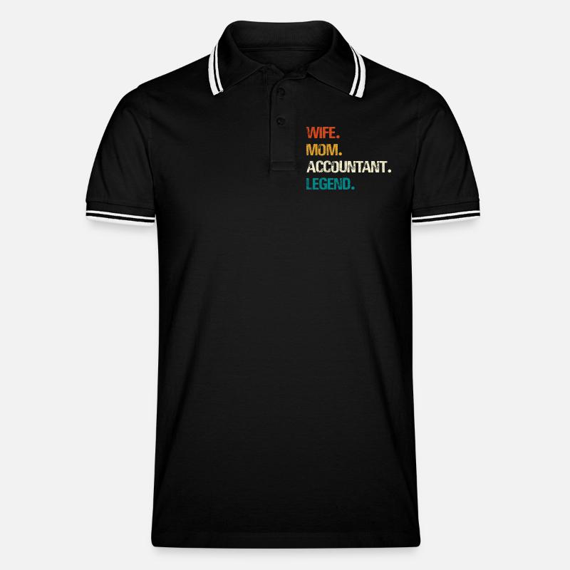 Ehefrau Mutter Buchhalterin Legende - Männer Tipped Poloshirt - Schwarz/Weiß