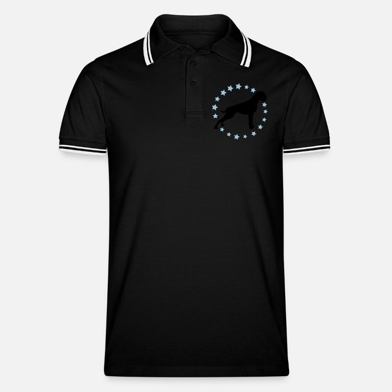 Boxer Sternenkreis 2 farb - Männer Tipped Poloshirt - Schwarz/Weiß