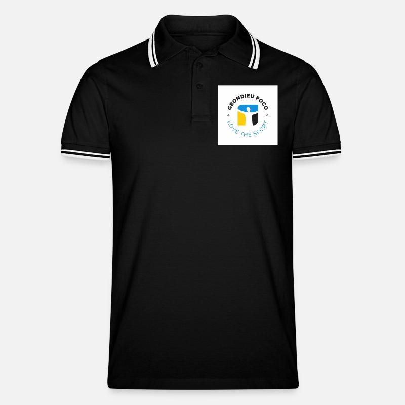 Grondieu Poco - Männer Tipped Poloshirt - Schwarz/Weiß