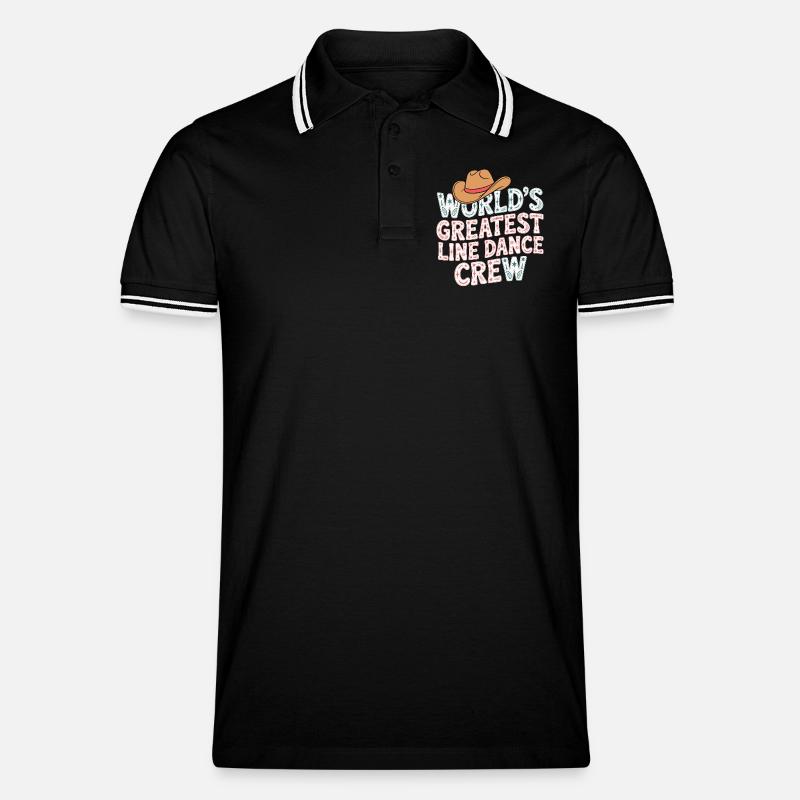 Weltweit Beste Line Dance Crew - Männer Tipped Poloshirt - Schwarz/Weiß