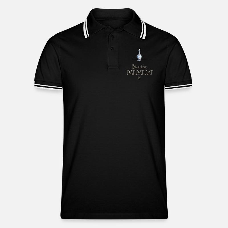DAT DAT DAT - Männer Tipped Poloshirt - Schwarz/Weiß