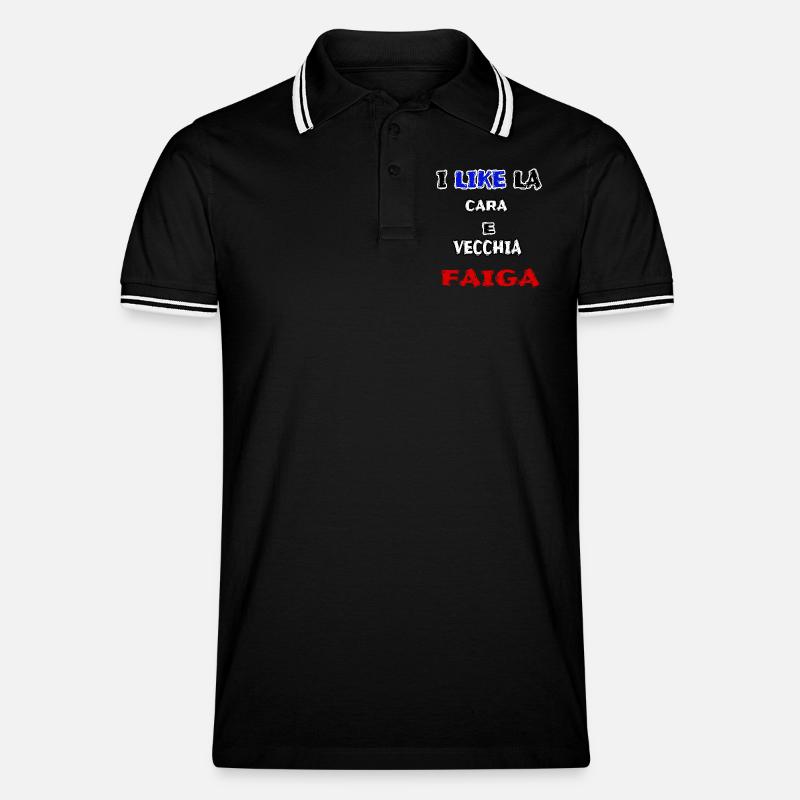 maglia simpatica CARA E VECCHIA FAIGA jerry calà - Polo per uomo - nero/bianco