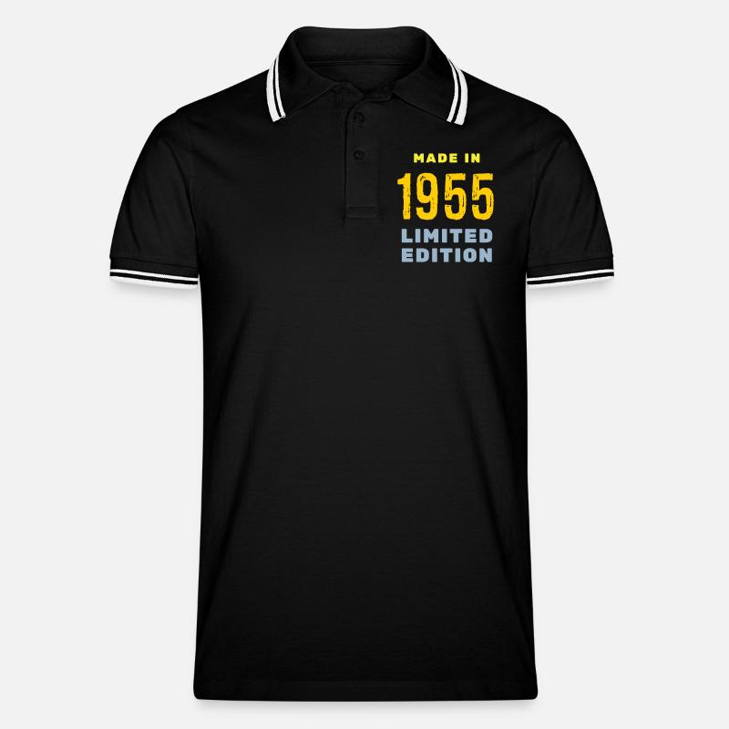 1955 - Männer Tipped Poloshirt - Schwarz/Weiß