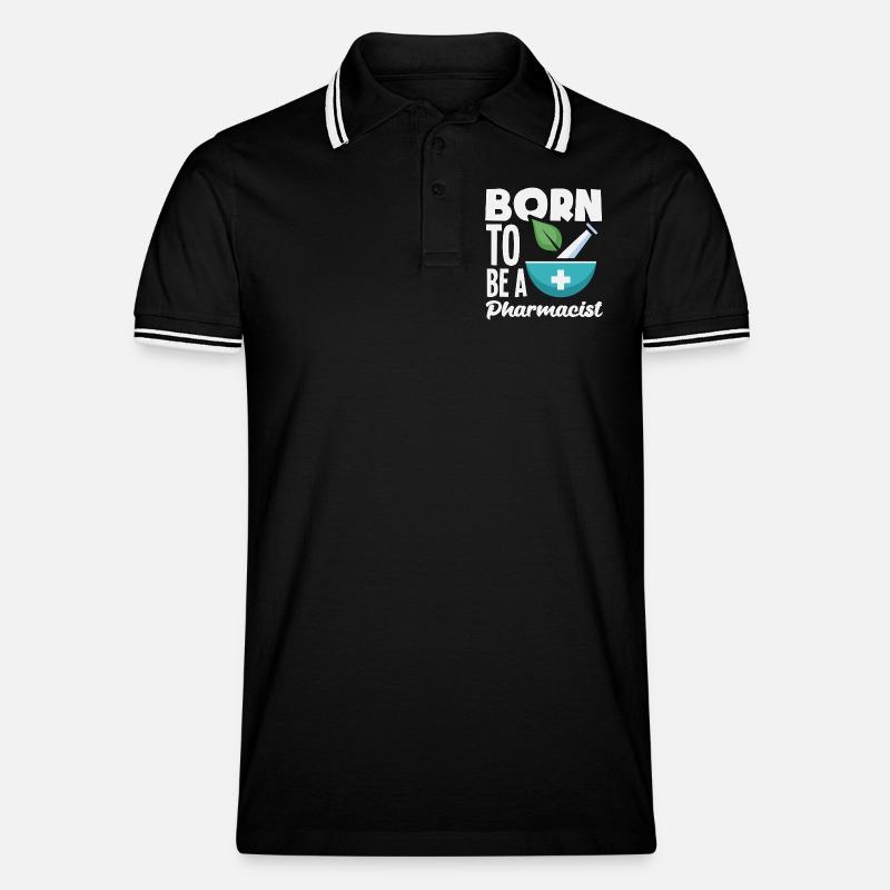 Apotheker Pharmazeutisch-technischer - Männer Tipped Poloshirt - Schwarz/Weiß