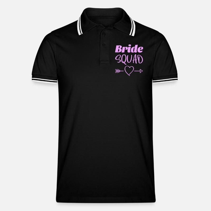 Bride Squad Herz Pfeile Design - Männer Tipped Poloshirt - Schwarz/Weiß