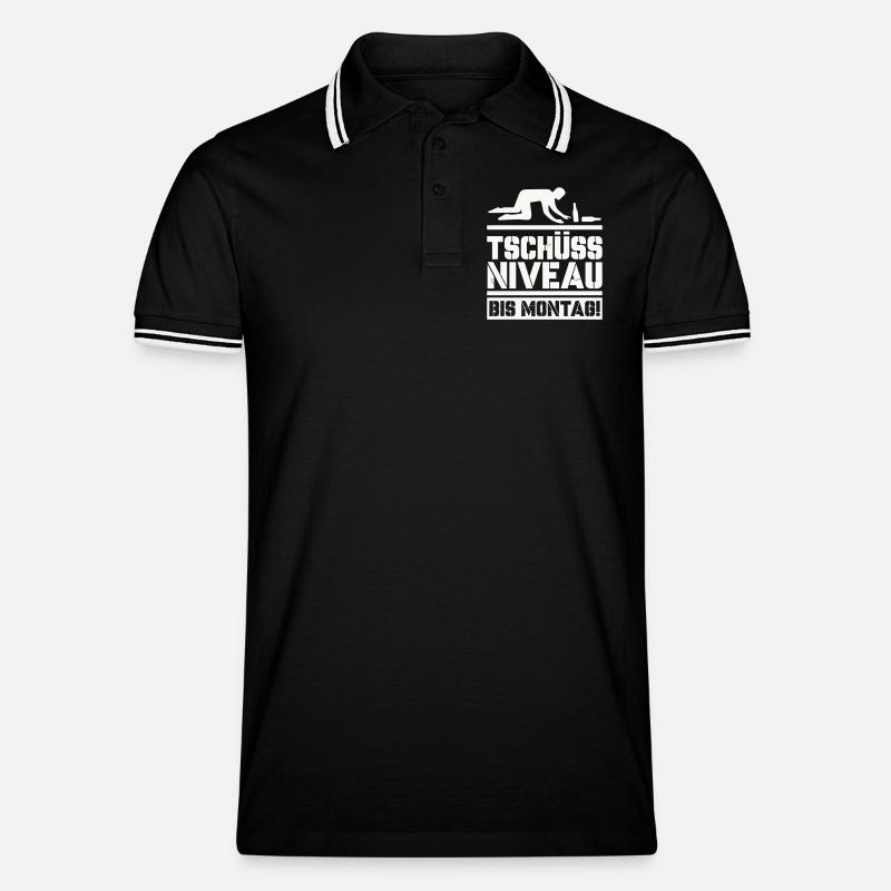 Bye bye level until Monday - Men's Tipped Polo Shirt - black/white