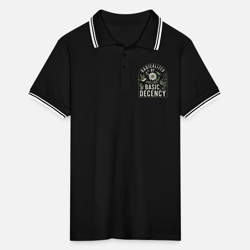 Radicalized by Basic Decency Statement Shirt Männer Tipped Poloshirt