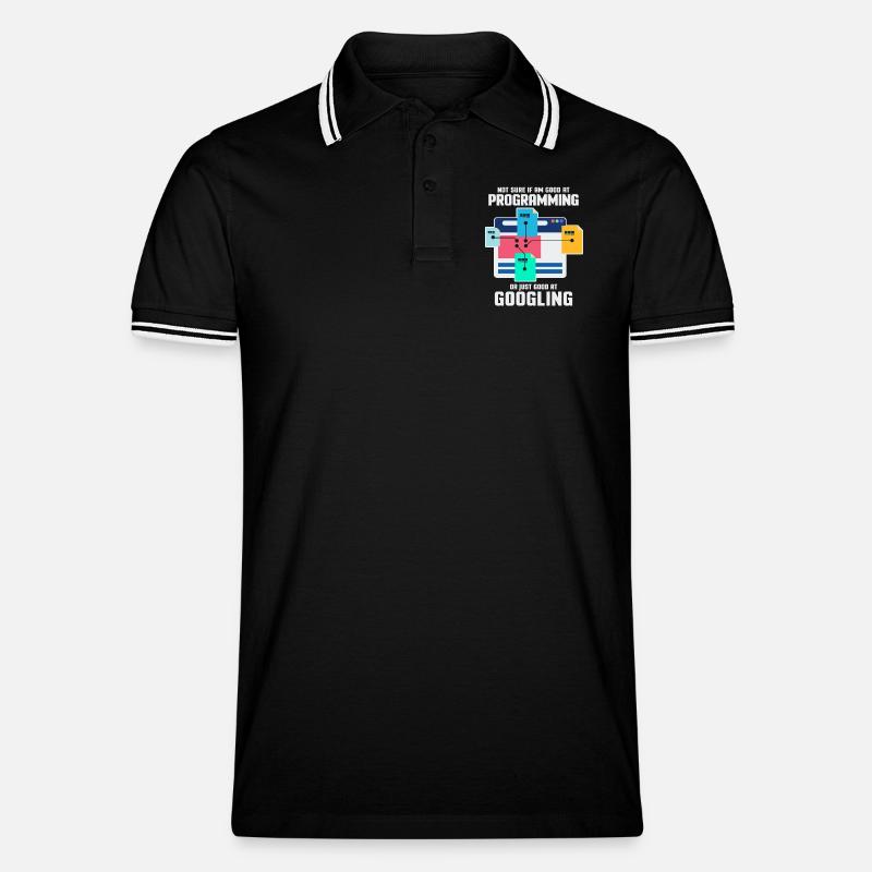 Programmierer Programmieren IT Computer Geschenk - Männer Tipped Poloshirt - Schwarz/Weiß