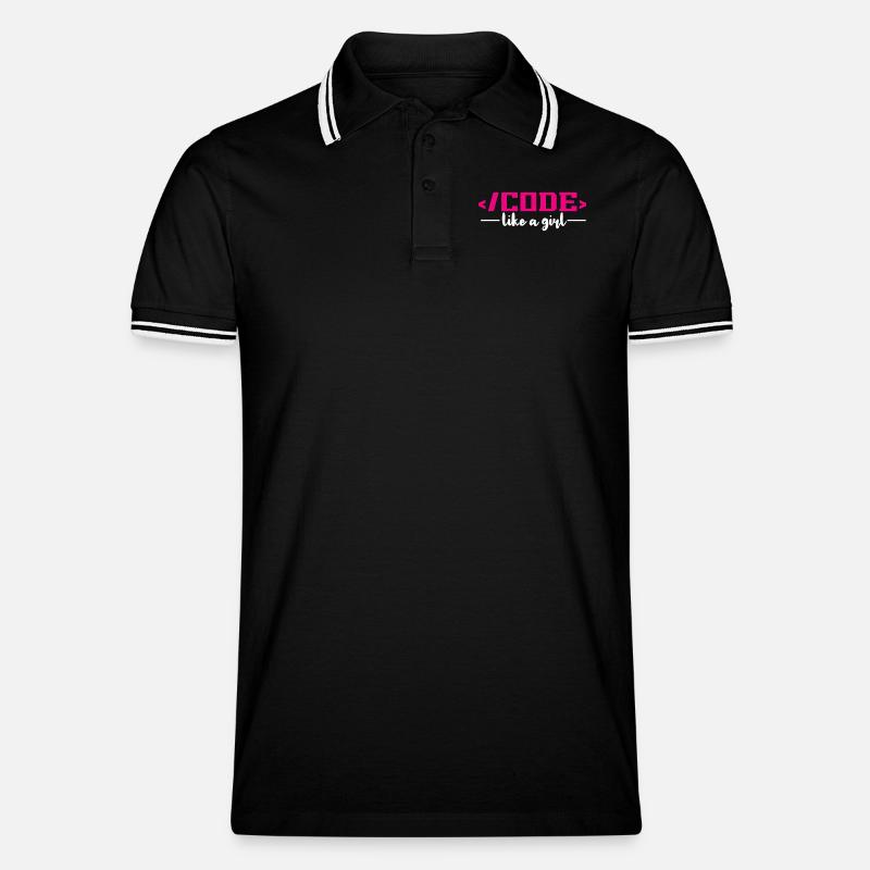 Codierung Programmierung Informatik - Männer Tipped Poloshirt - Schwarz/Weiß