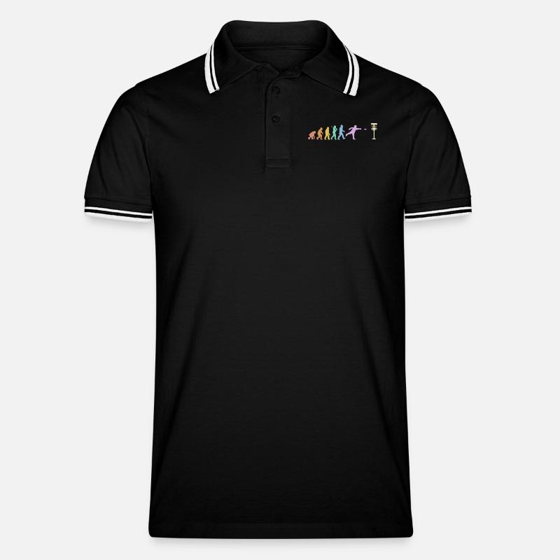 Discgolf Evolution Disc Golf Discgolfer - Polo tipped Homme - noir/blanc