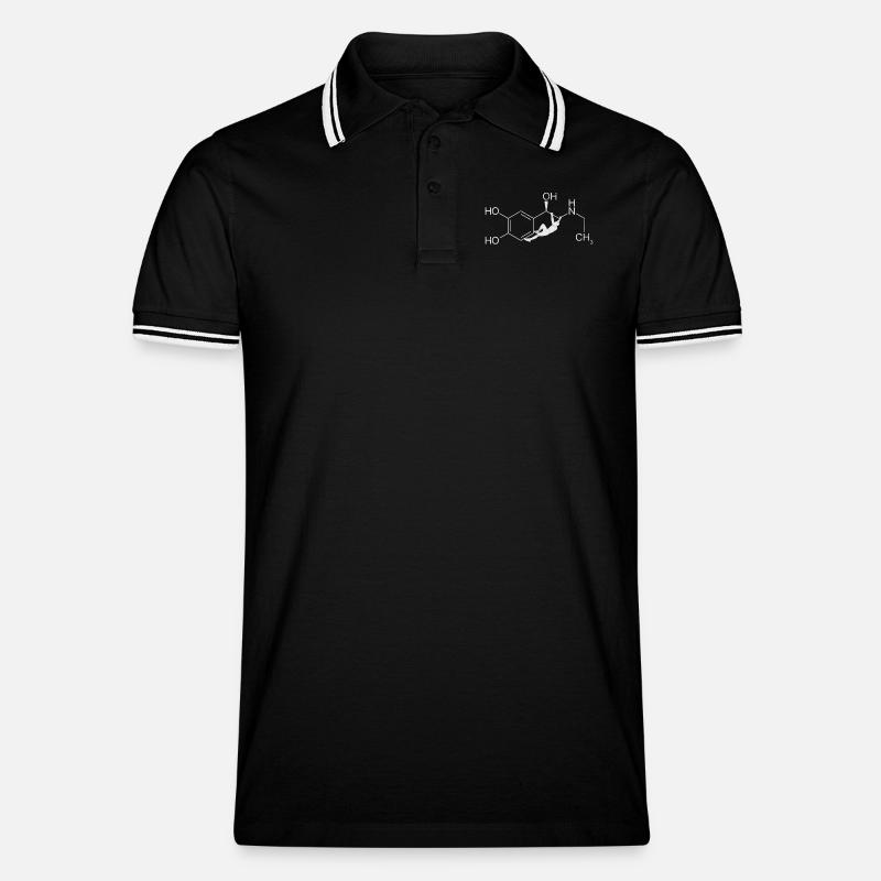 Adrenalin – Klettern auf Molekülebene - Männer Tipped Poloshirt - Schwarz/Weiß